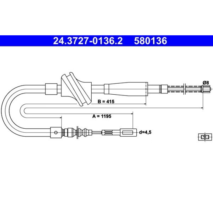 ATE Handbremsseil 24.3727-0136.2 ATE Handbremsseil 24.3727-0136.2