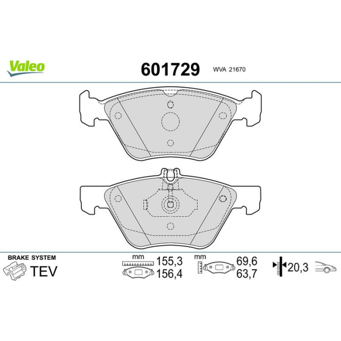 Valeo Bremsbelagsatz 601729