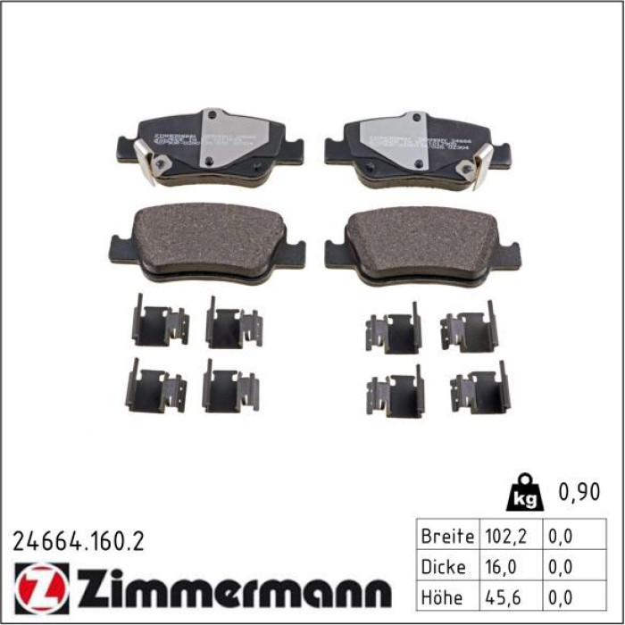 24664.160.2 ZIMMERMANN Bremsbeläge 24664.160.2 24664.160.2 ZIMMERMANN Bremsbeläge 24664.160.2