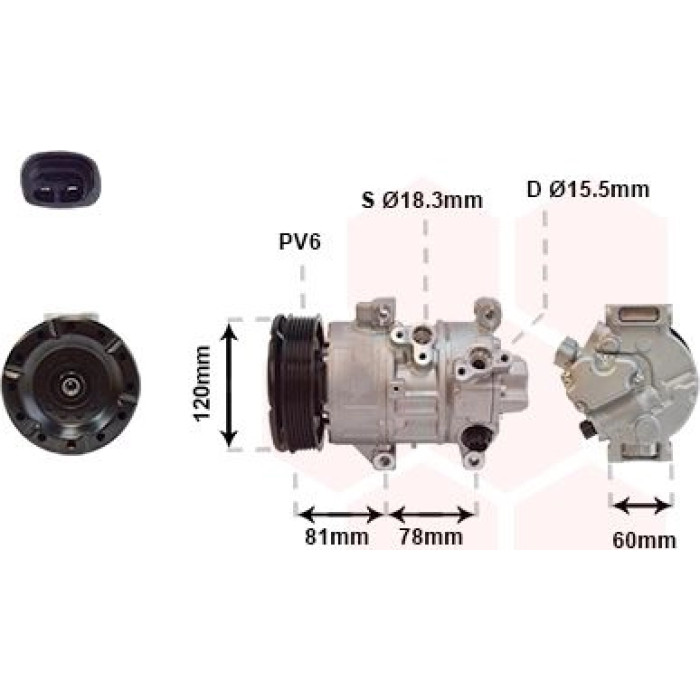 Van Wezel Klimakompressor 5300K581 Van Wezel Klimakompressor 5300K581