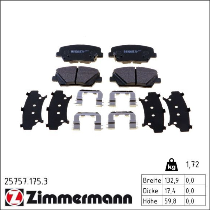 25757.175.3 ZIMMERMANN Bremsbelagsatz, Scheibenbremse 25757.175.3 25757.175.3 ZIMMERMANN Bremsbelagsatz, Scheibenbremse 25757.175.3