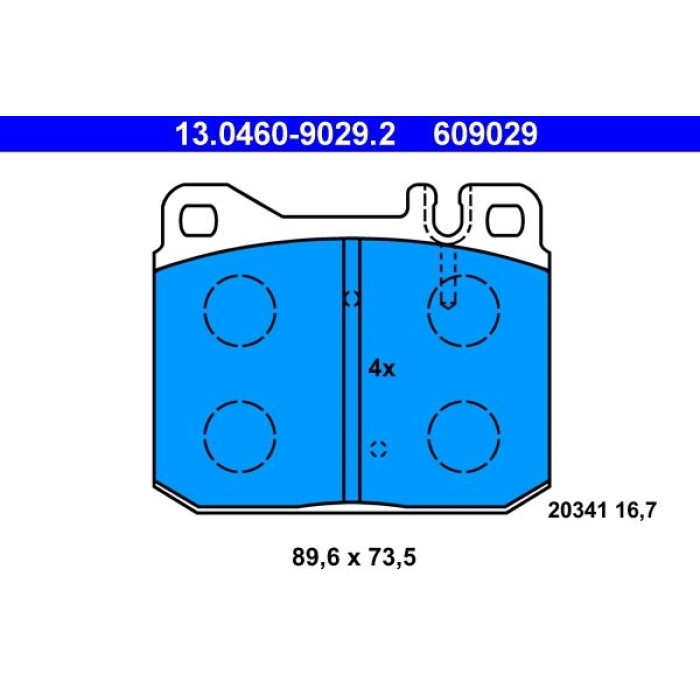 ATE Bremsbelagsatz Mercedes-Benz Vorderachse W123/W126 79-85 13.0460-9029.2 ATE Bremsbelagsatz Mercedes-Benz Vorderachse W123/W126 79-85 13.0460-9029.2