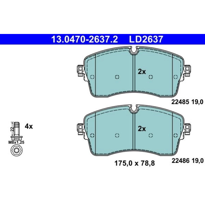 ATE Bremsbelagsatz 13.0470-2637.2 ATE Bremsbelagsatz 13.0470-2637.2