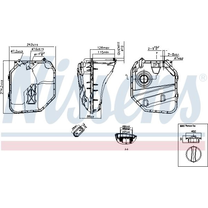 996154 Nissens Kühlmittel-Ausgleichsbehälter 996154 996154 Nissens Kühlmittel-Ausgleichsbehälter 996154