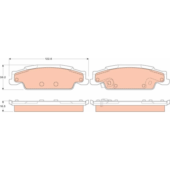 TRW Bremsbelagsatz Cadillac T. Cts 02-07/Sts 04-10 GDB4453 TRW Bremsbelagsatz Cadillac T. Cts 02-07/Sts 04-10 GDB4453