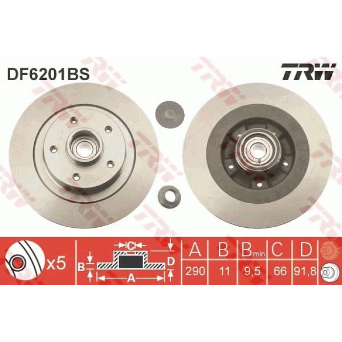TRW Bremsscheibe DF6201BS TRW Bremsscheibe DF6201BS
