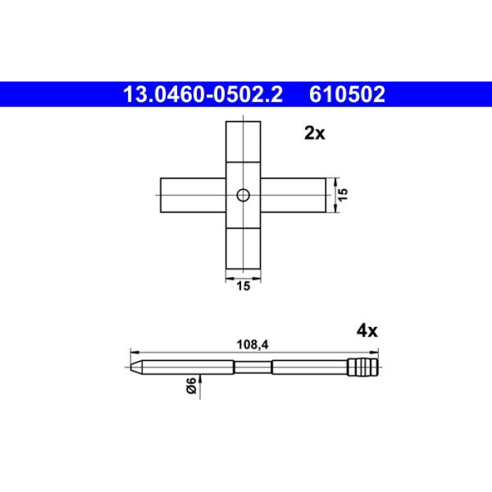ATE Zubehörsatz Bremsbeläge 13.0460-0502.2 ATE Zubehörsatz Bremsbeläge 13.0460-0502.2