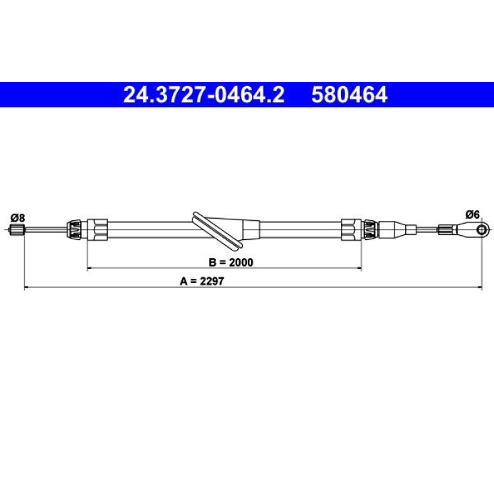ATE Handbremsseil 24.3727-0464.2 ATE Handbremsseil 24.3727-0464.2