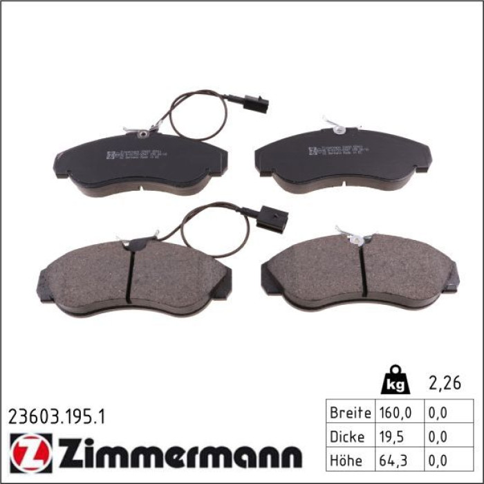 ZIMMERMANN Bremsbeläge 23603.195.1 ZIMMERMANN Bremsbeläge 23603.195.1