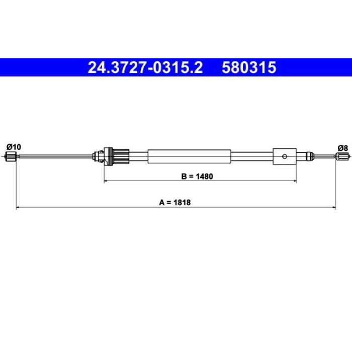 ATE Handbremsseil 24.3727-0315.2 ATE Handbremsseil 24.3727-0315.2