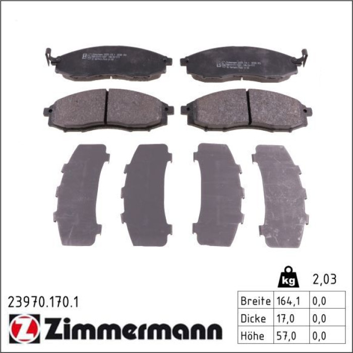 ZIMMERMANN Bremsbeläge 23970.170.1 ZIMMERMANN Bremsbeläge 23970.170.1