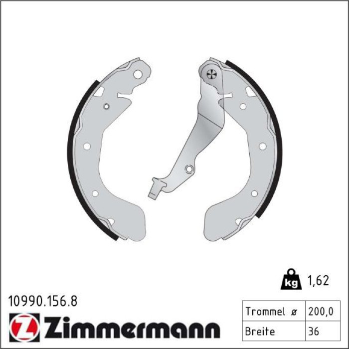 ZIMMERMANN Bremsbacken 10990.156.8 ZIMMERMANN Bremsbacken 10990.156.8