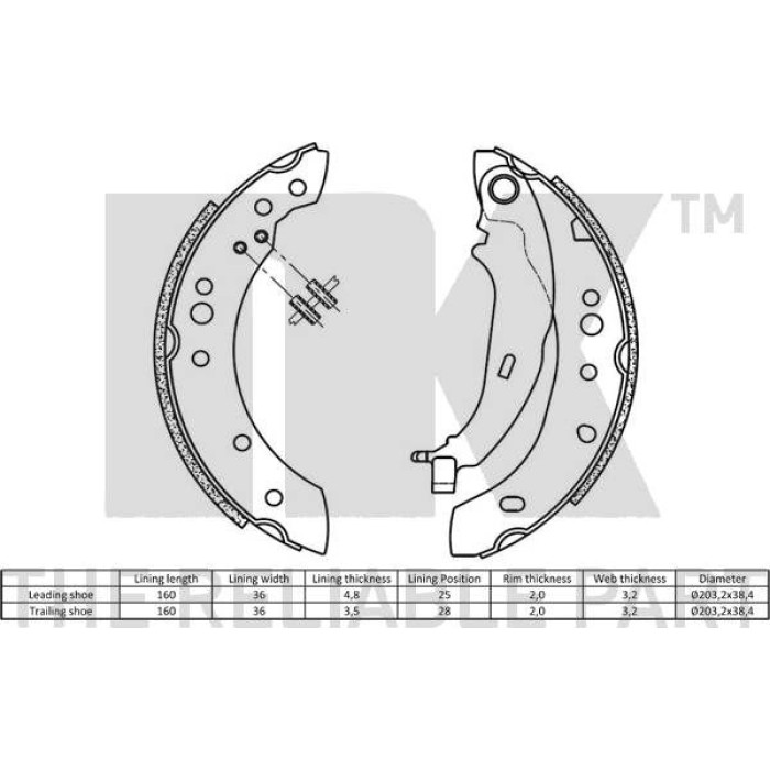 NK Bremsbacken 2730761 NK Bremsbacken 2730761