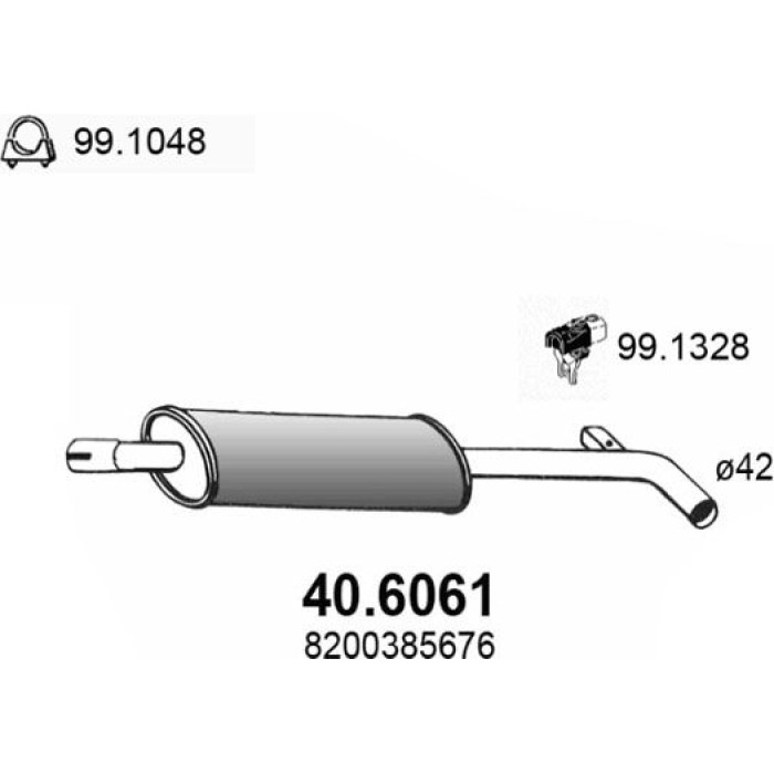 ASSO Mittelschalldämpfer 40.6061 ASSO Mittelschalldämpfer 40.6061
