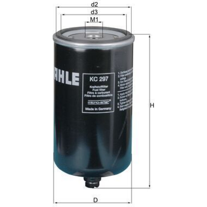 MAHLE Kraftstofffilter KC 297 MAHLE Kraftstofffilter KC 297