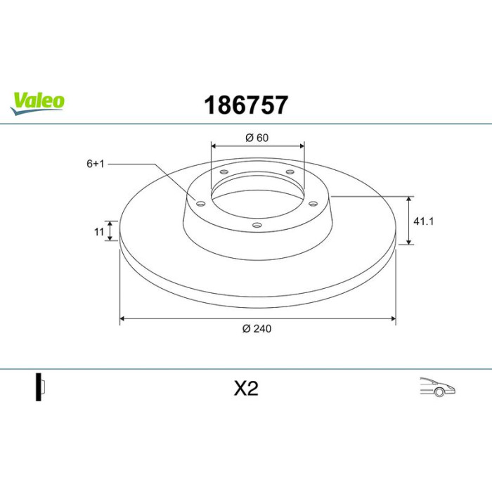 Valeo Bremsscheibe 186757 Valeo Bremsscheibe 186757