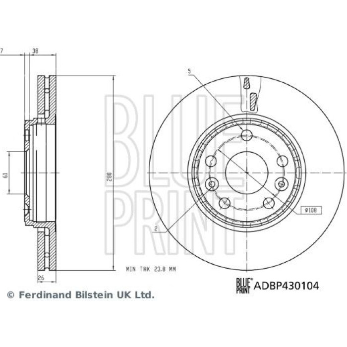 BluePrint BLUE PRINT Bremsscheibe ADBP430104 BluePrint BLUE PRINT Bremsscheibe ADBP430104