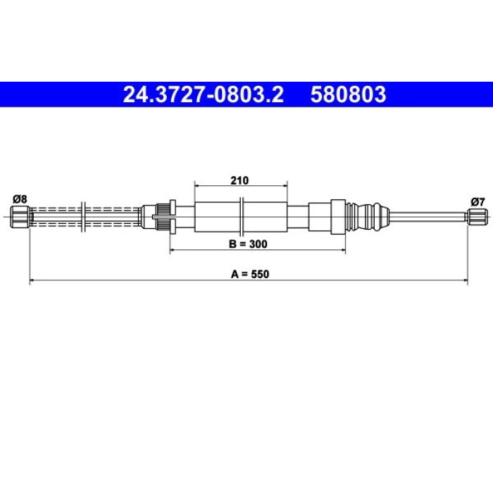 ATE Handbremsseil 24.3727-0803.2 ATE Handbremsseil 24.3727-0803.2