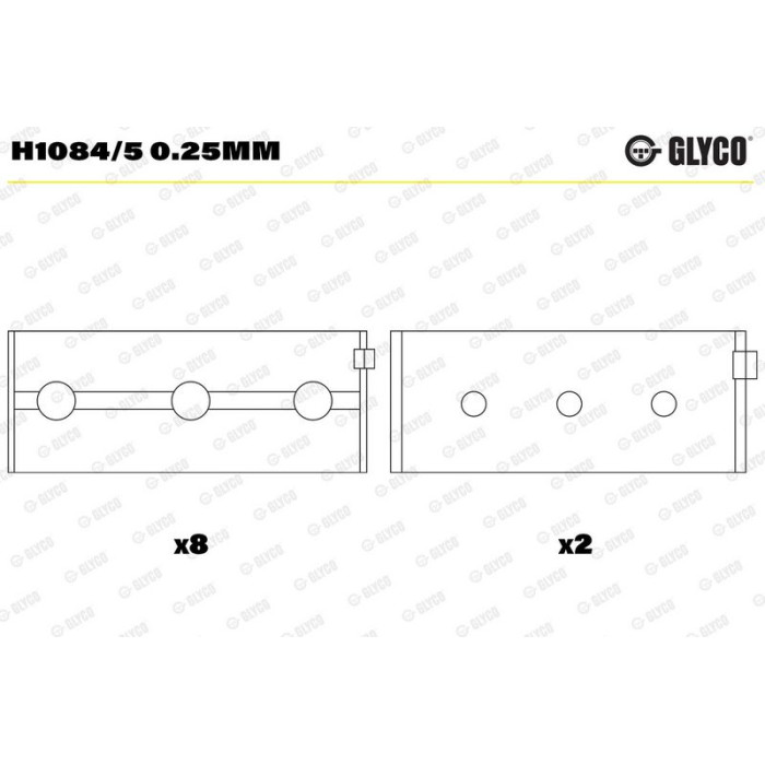 GLYCO Kurbelwellenlager H1084/5 0.25mm