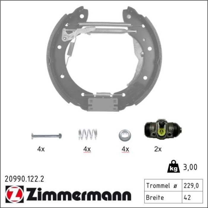 ZIMMERMANN Bremsbacken 20990.122.2 ZIMMERMANN Bremsbacken 20990.122.2