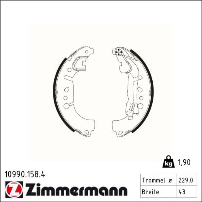 ZIMMERMANN Bremsbacken 10990.158.4 ZIMMERMANN Bremsbacken 10990.158.4