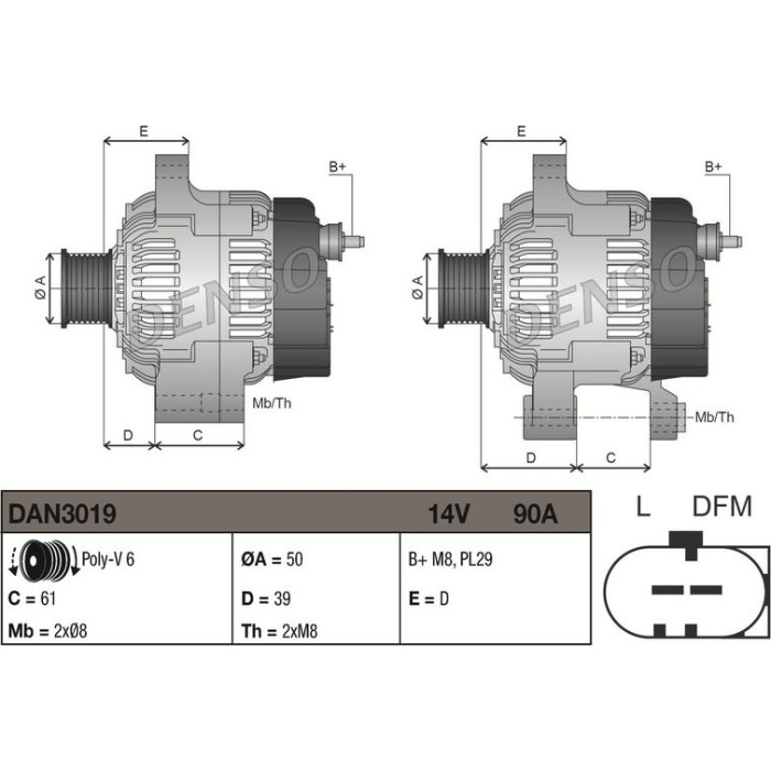 Denso Lichtmaschine DAN3019