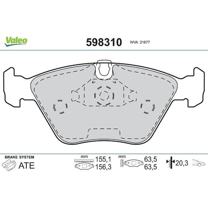 Valeo Bremsbelagsatz 598310 Valeo Bremsbelagsatz 598310
