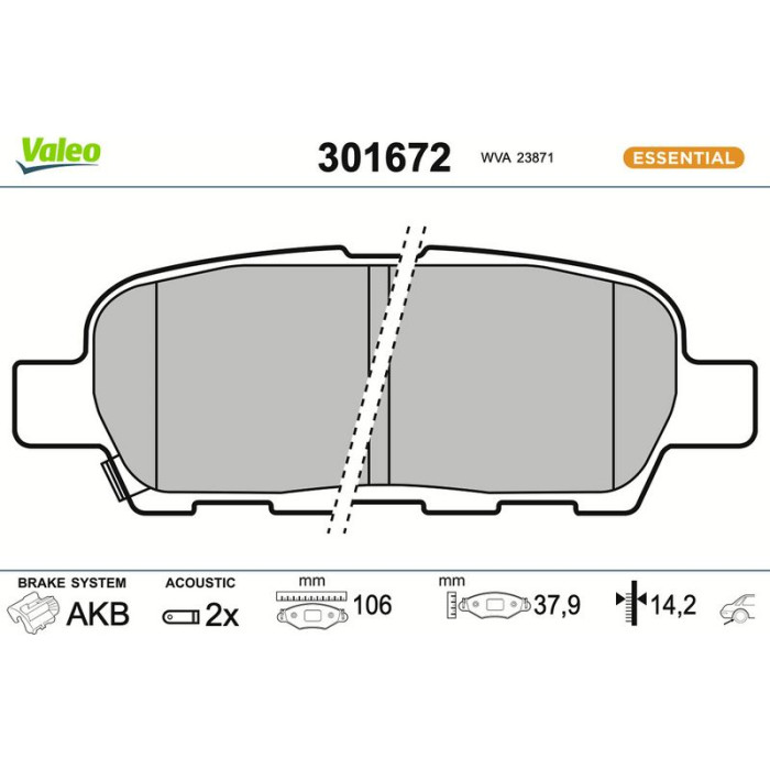 Valeo Bremsbelagsatz 301672