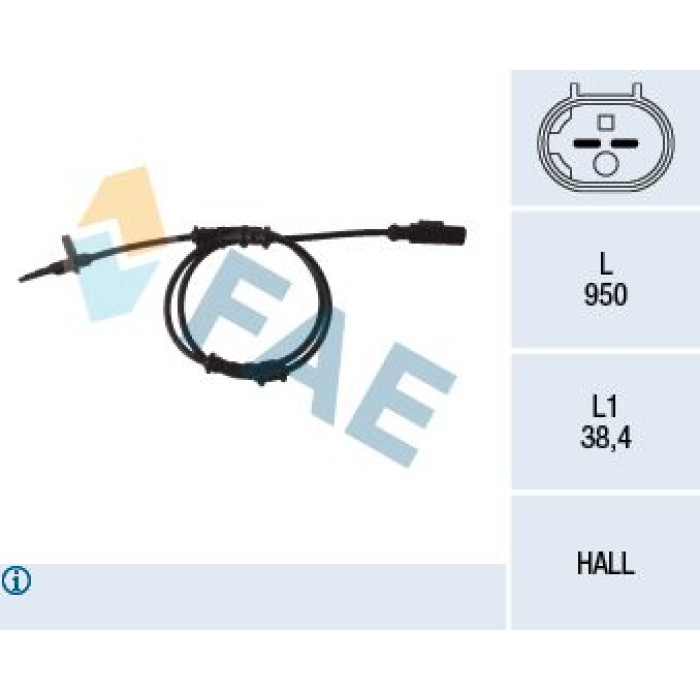 FAE Sensor, Raddrehzahl 78093 FAE Sensor, Raddrehzahl 78093