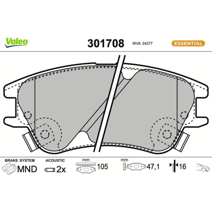 Valeo Bremsbelagsatz 301708