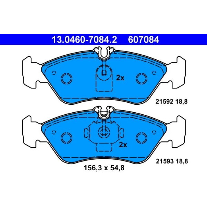 ATE Bremsbelagsatz Mercedes-Benz Hinterachse Sprinter 208-312 95 13.0460-7084.2 ATE Bremsbelagsatz Mercedes-Benz Hinterachse Sprinter 208-312 95 13.0460-7084.2