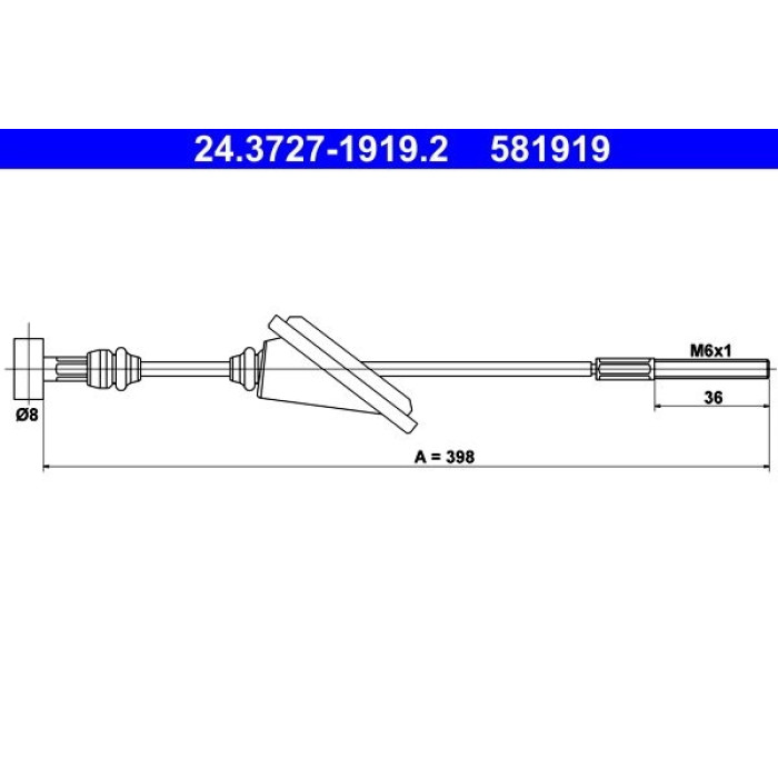 ATE Handbremsseil 24.3727-1919.2 ATE Handbremsseil 24.3727-1919.2
