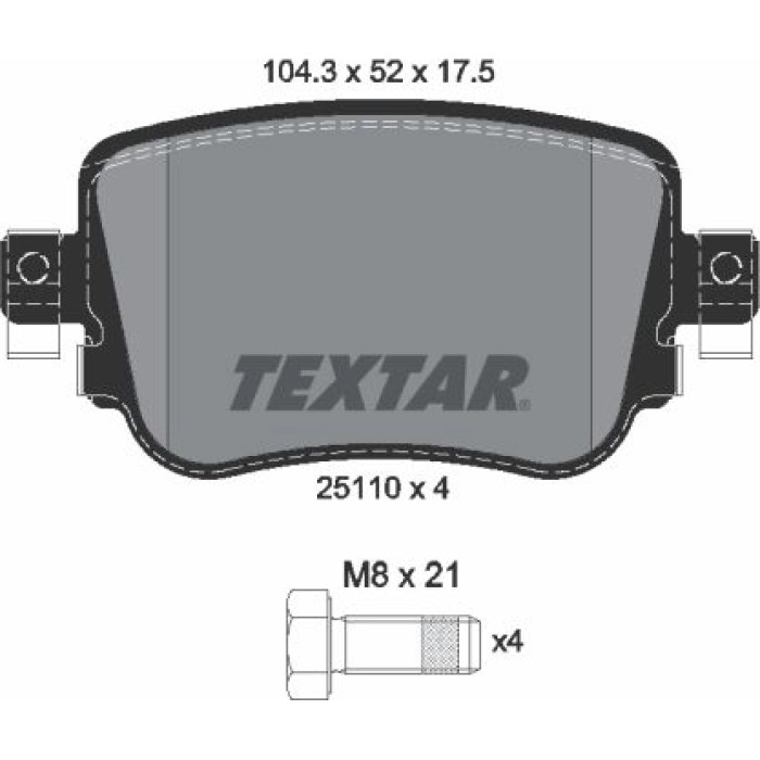 2511001 Textar Bremsbelagsatz 2511001 2511001 Textar Bremsbelagsatz 2511001