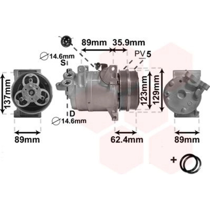 Van Wezel Klimakompressor 1800K433 Van Wezel Klimakompressor 1800K433