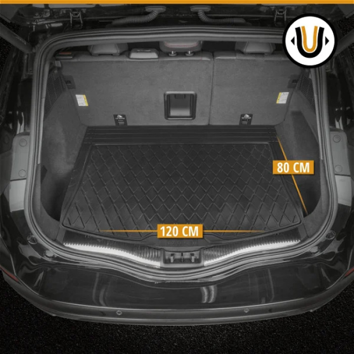 Kofferraumwanne Safeguard S, Kofferraummatte zuschneidbar 120x80 cm schwarz 28056