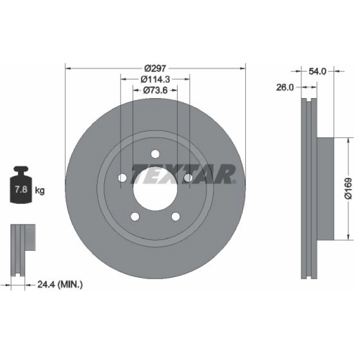 Textar Bremsscheibe 92230003 Textar Bremsscheibe 92230003