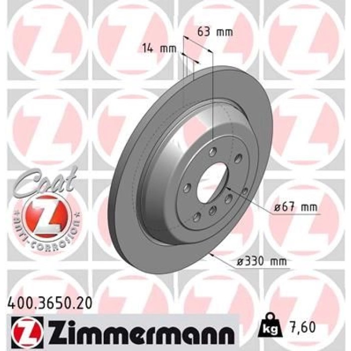 Zimmermann Bremsscheibe 400.3650.20 Zimmermann Bremsscheibe 400.3650.20