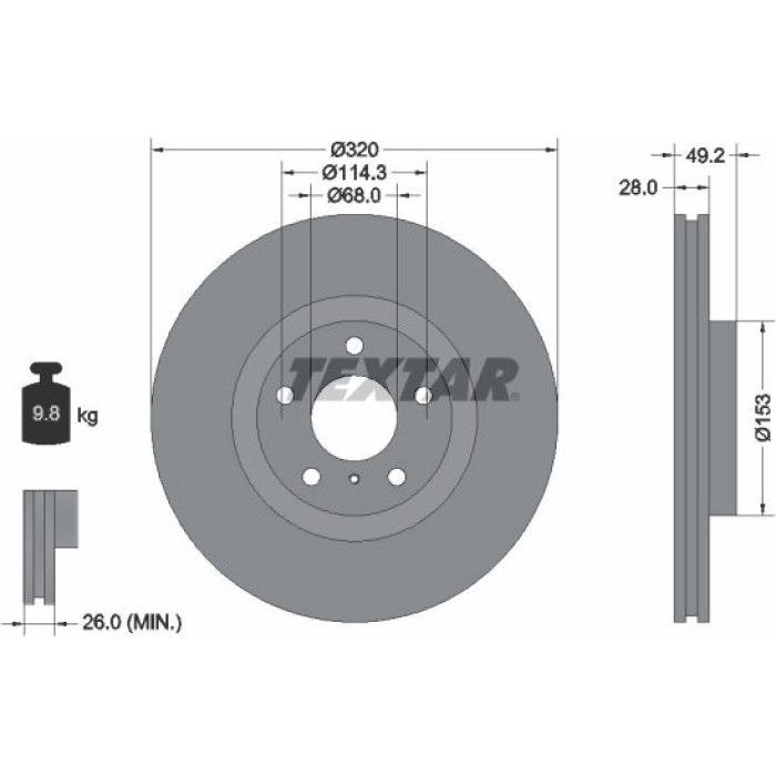 Textar Bremsscheibe 92162405