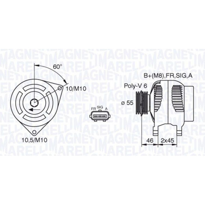 Magneti Marelli Lichtmaschine 063380002010 Magneti Marelli Lichtmaschine 063380002010