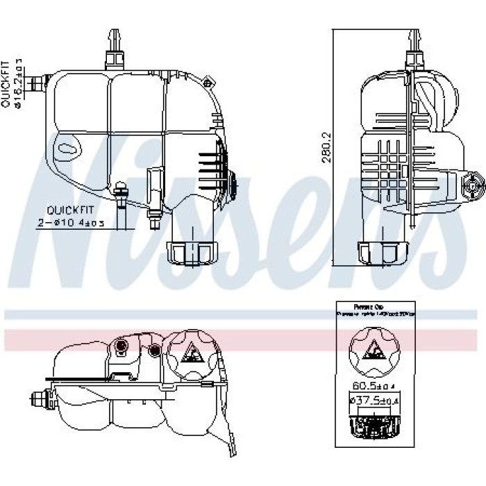 Nissens Kühlmittel-Ausgleichsbehälter 996185 Nissens Kühlmittel-Ausgleichsbehälter 996185