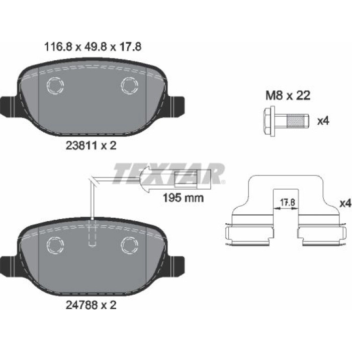 Textar Bremsbelagsatz 2381101 Textar Bremsbelagsatz 2381101