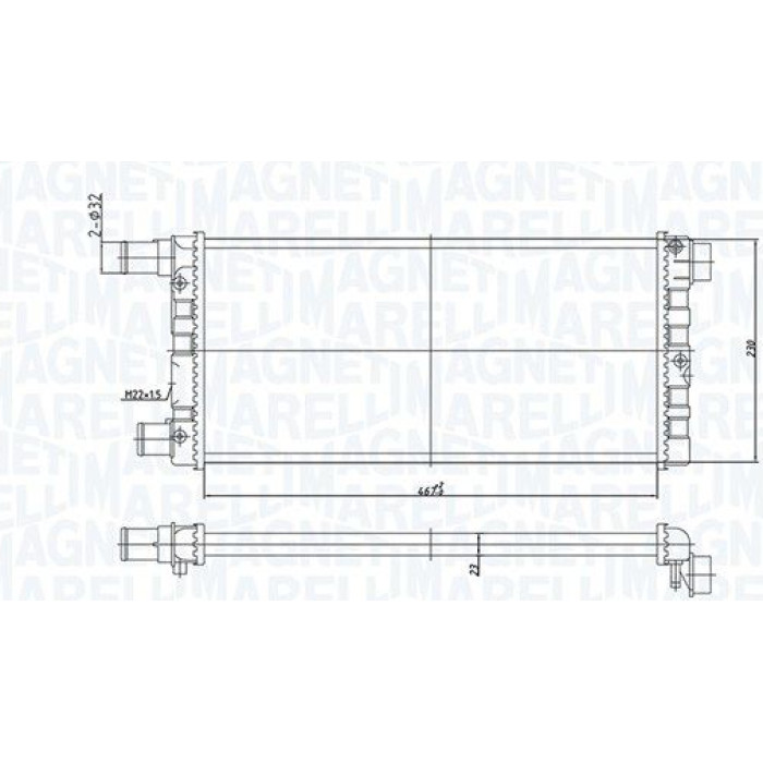 Magneti Marelli Motorkühler 350213185200 Magneti Marelli Motorkühler 350213185200
