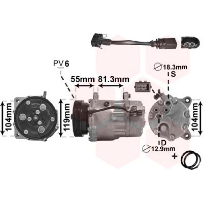 Van Wezel Klimakompressor 0300K003 Van Wezel Klimakompressor 0300K003