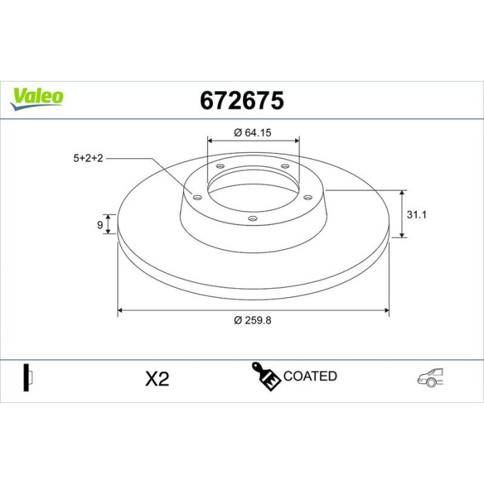 Valeo Bremsscheibe 672675 Valeo Bremsscheibe 672675