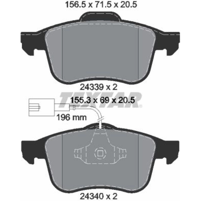 Textar Bremsbelagsatz 2433901 – Bremssystem Teves
