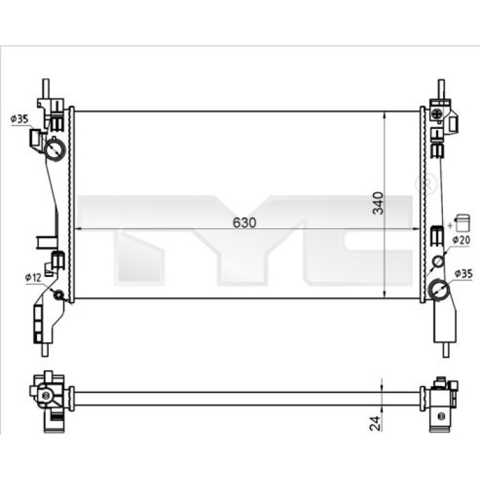 TYC Motorkühler 709-0021-R TYC Motorkühler 709-0021-R