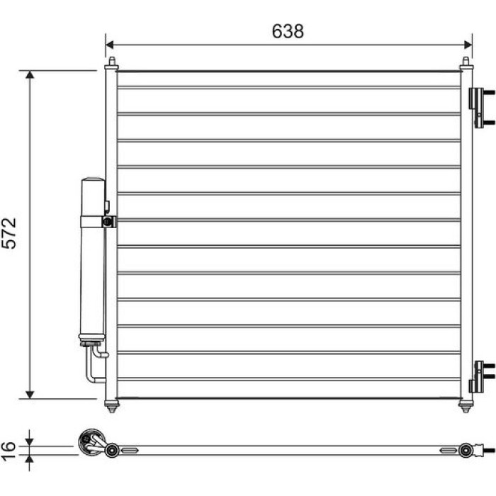 Valeo Klimakondensator 814053 Valeo Klimakondensator 814053