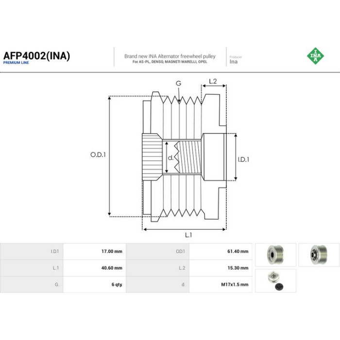 AFP4002(INA) AS-PL Lichtmaschinenfreilauf AFP4002(INA) AFP4002(INA) AS-PL Lichtmaschinenfreilauf AFP4002(INA)