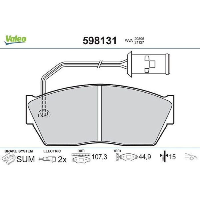 Valeo Bremsbelagsatz 598131 Valeo Bremsbelagsatz 598131