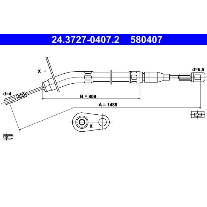 ATE Handbremsseil 24.3727-0407.2 ATE Handbremsseil 24.3727-0407.2